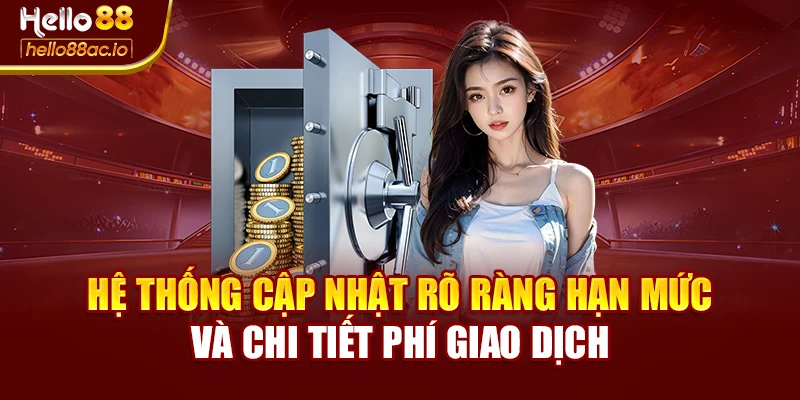 Hệ thống cập nhật rõ ràng hạn mức và chi tiết phí giao dịch